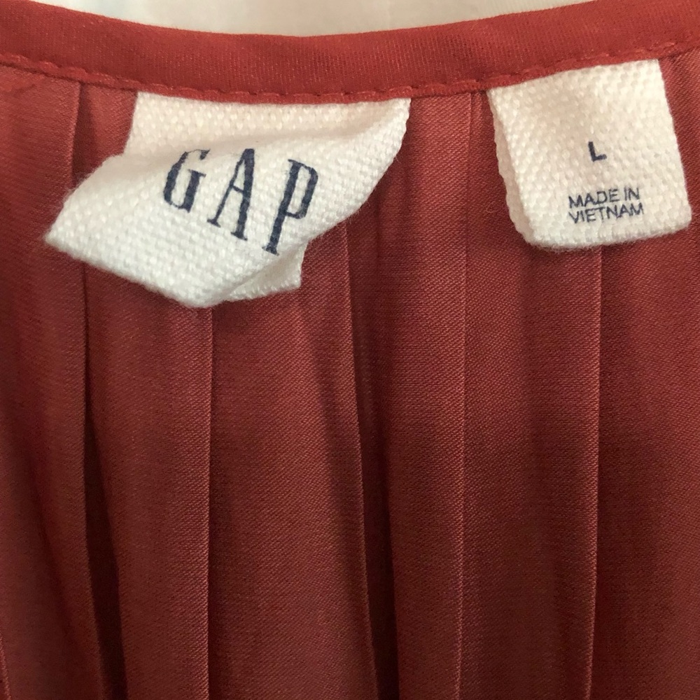 GAP Red/Rust Midi Sundress Spaghetti Strap Sleeveless - Picture 3 of 6
